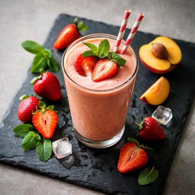 Strawberry peach smoothie