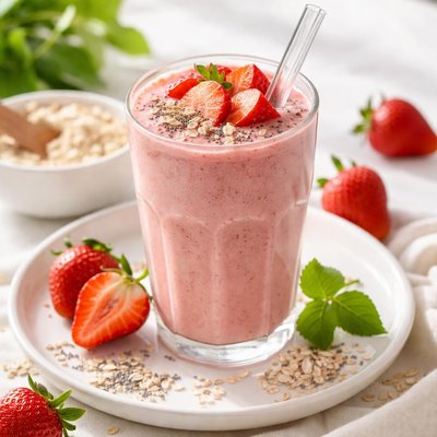 Strawberry protein smoothie