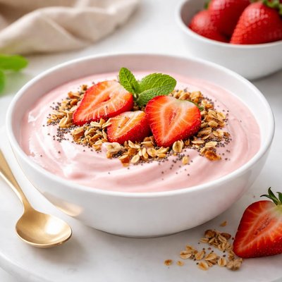 Strawberry protein yogurt