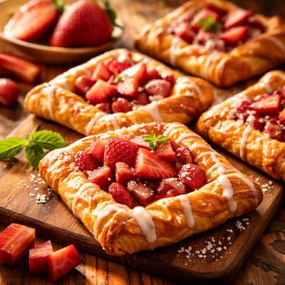 Strawberry rhubarb danish
