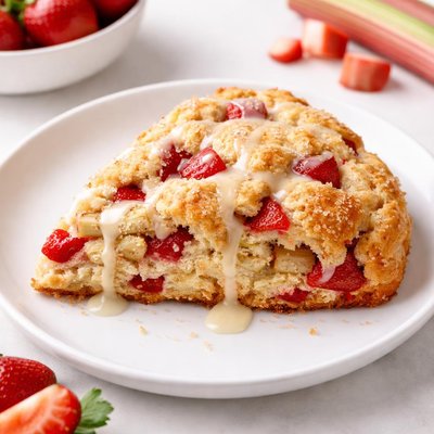 Strawberry rhubarb scone