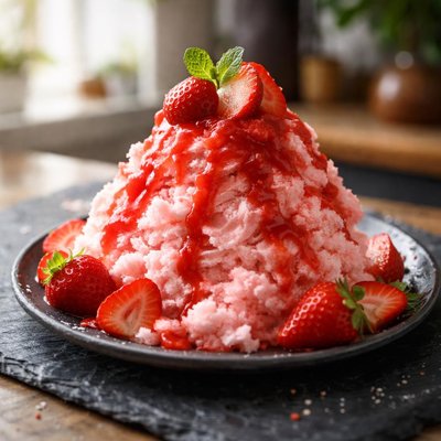 Strawberry shaved ice