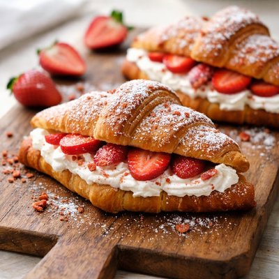 Strawberry shortcake croissant