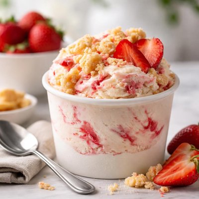 Strawberry shortcake ice cream