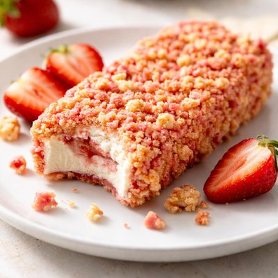 Strawberry shortcake ice cream bar
