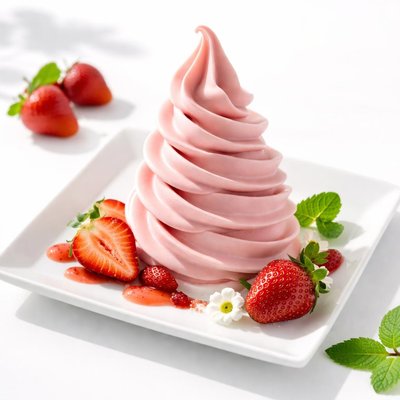 Strawberry soft serve