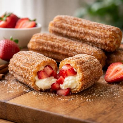 Churro relleno de fresa