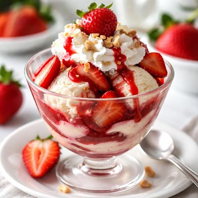 Strawberry sundae
