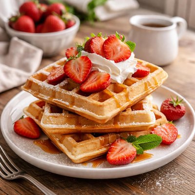 Strawberry waffles