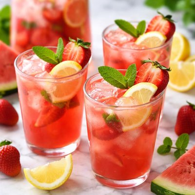 Strawberry watermelon lemonade
