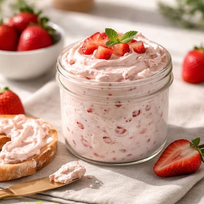 Strawberry whipped cream cheese