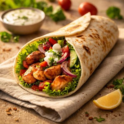 Stuffd chicken kebab wrap