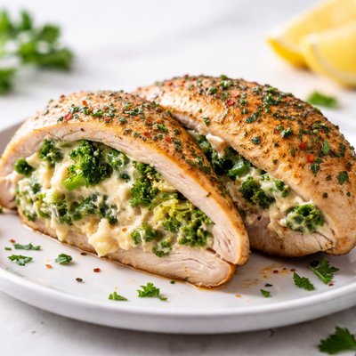 Pechuga de pollo rellena de brócoli