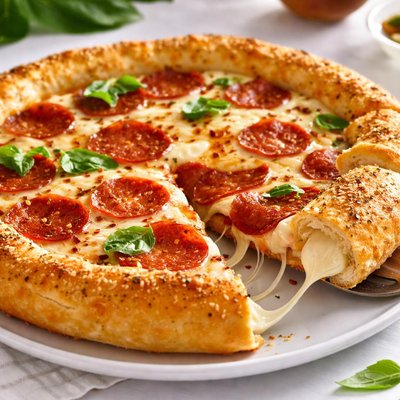 Stuffed crust pizza