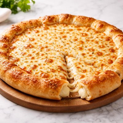 Pizza de borde relleno solo de queso