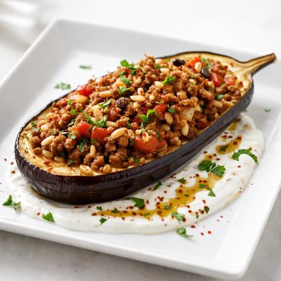 Stuffed eggplant with yogurt