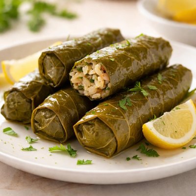 Stuffed grape leaves with rice