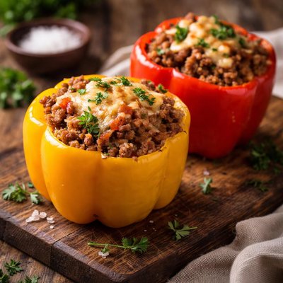 Stuffed pepper with ground beef