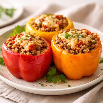 Stuffed peppers with rice and meat