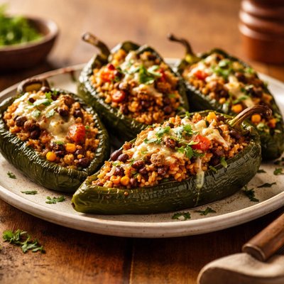 Stuffed poblano peppers