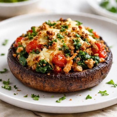 Stuffed portobello mushroom