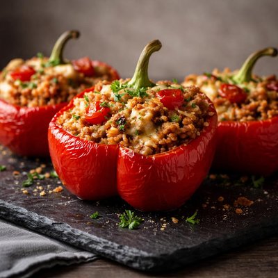 Stuffed red pepers