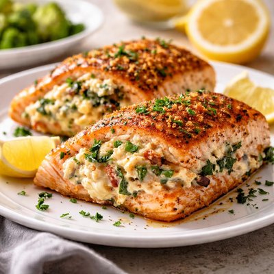 Stuffed salmon