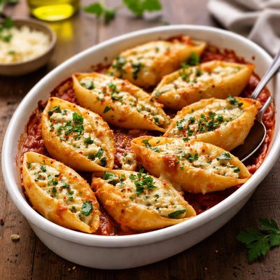 Stuffed shell pasta with cheese