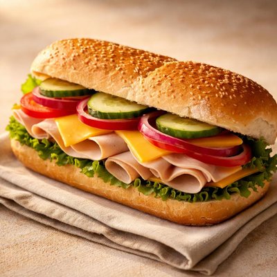 Sub-Sandwich mit Gemüse und Käse