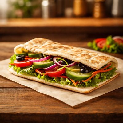 Pain plat végétarien du métro