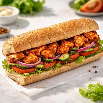 sanduíche de frango tikka de 30 centímetros do subway