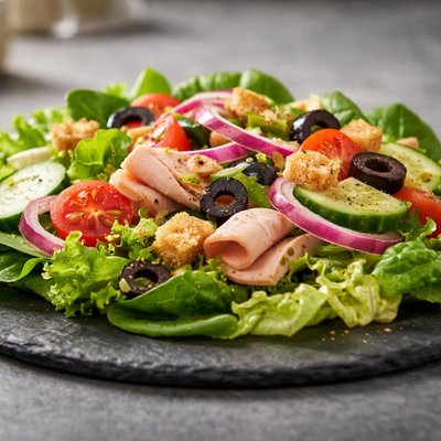 Salada de alface e espinafre do subway