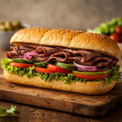 Subway roast beef sandwich
