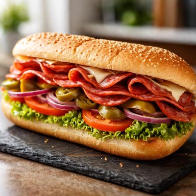 Subway spicy italian sandwich