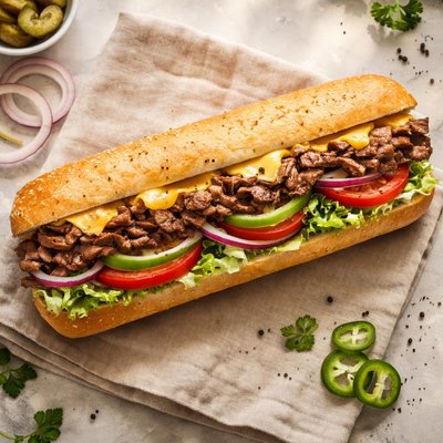 Subway steak and cheese foot long