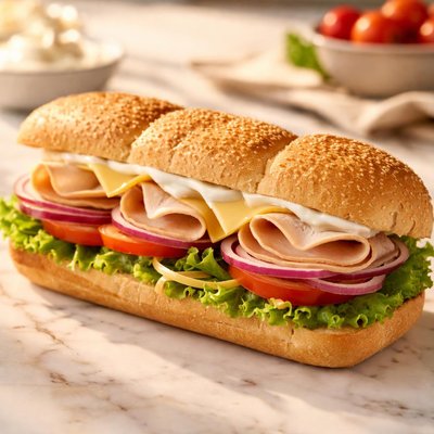 Subway turkey cheese and mayo sub