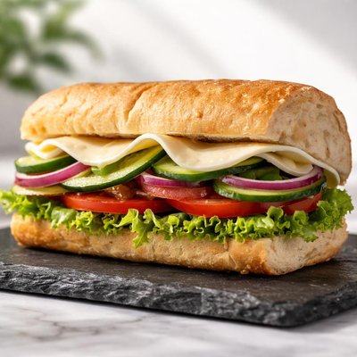 地铁素食三明治配普罗沃隆奶酪