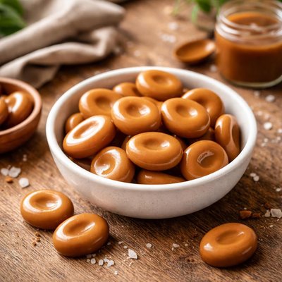 Sugar-free caramel candies