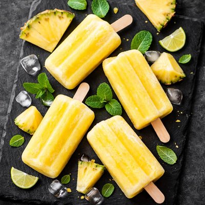 Sugar-free pineapple popsicle