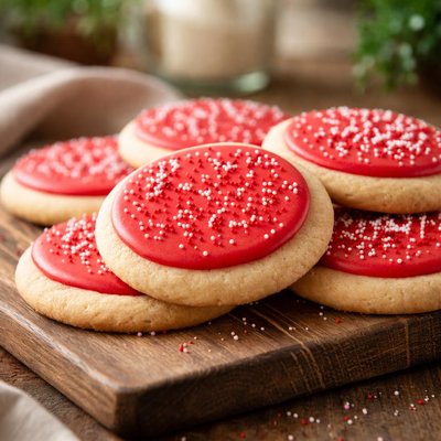 Sugar cookie with red icing