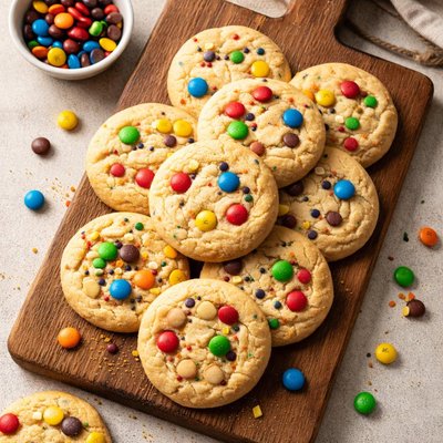 Sugar cookies with candy pieces