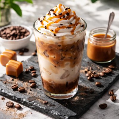 Sugar free caramel mocha latte iced