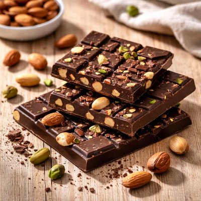 Sugar free chocolate with nuts