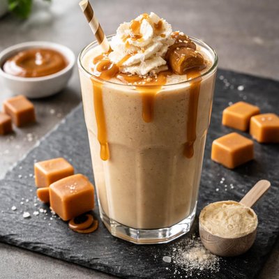 Sugar free salted caramel protein smoothie