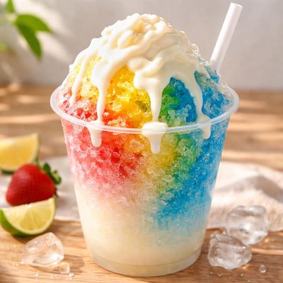 Sugar free snow cone with cream