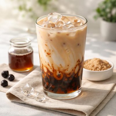 شاي بالحليب والسكر