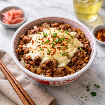 Sukiya medium gyudon with cheese