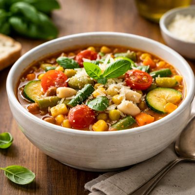 Summer minestrone soup
