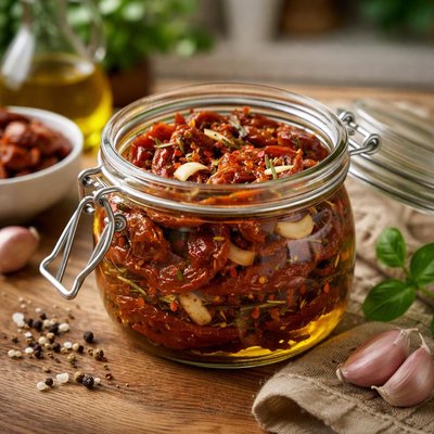 Sun-dried tomatoes in olive oil