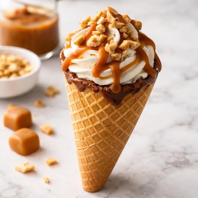 Sundae caramel cone